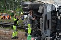 LKW umgestuerzt A 1 Rich Saarbruecken P189